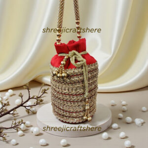 Heavy Embellished Potli Bag | Bridal Party Clutch | Ethnic Handbag for Weddings & Functions