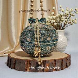 Heavy Embellished Potli Bag | Bridal Party Clutch | Ethnic Handbag for Weddings & Functions