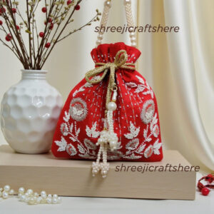 Handcrafted Heavy Potli Bag | Indian Bridal Clutch Purse | Elegant Wedding & Party Accessory