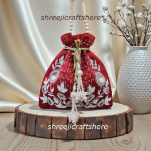 Handcrafted Heavy Potli Bag | Indian Bridal Clutch Purse | Elegant Wedding & Party Accessory