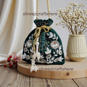 Handcrafted Heavy Potli Bag | Indian Bridal Clutch Purse | Elegant Wedding & Party Accessory