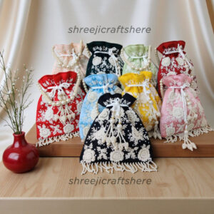 Heavy Embellished Potli Bag | Bridal Party Clutch | Ethnic Handbag for Weddings & Functions