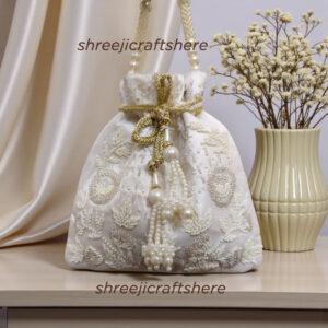 Handcrafted Heavy Potli Bag | Indian Bridal Clutch Purse | Elegant Wedding & Party Accessory