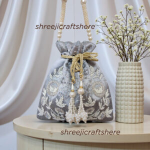 Handcrafted Heavy Potli Bag | Indian Bridal Clutch Purse | Elegant Wedding & Party Accessory