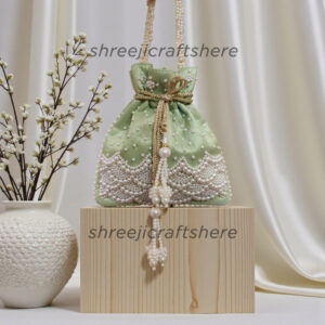 Handcrafted Heavy Potli Bag | Indian Bridal Clutch Purse | Elegant Wedding & Party Accessory
