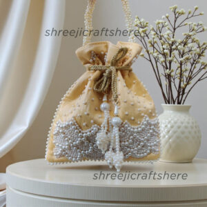 Handcrafted Heavy Potli Bag | Indian Bridal Clutch Purse | Elegant Wedding & Party Accessory