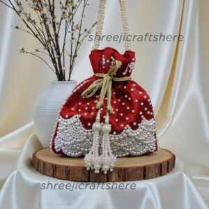 Handcrafted Heavy Potli Bag | Indian Bridal Clutch Purse | Elegant Wedding & Party Accessory