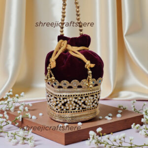 Handmade Velvet Potli Bags | Wedding Return Gift Bags | Bridal Potli Pouch | Indian Festive Gift Bags