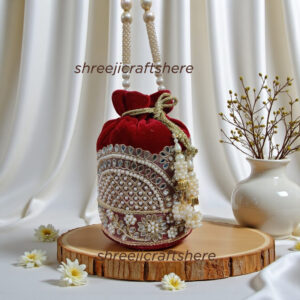 Heavy Embellished Potli Bag | Bridal Party Clutch | Ethnic Handbag for Weddings & Functions